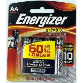 Pilhas energizer max power e91bp4 aa bl 4un
