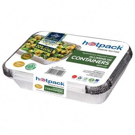 Tigela aluminio c/tampa hotpack 890cc 10un