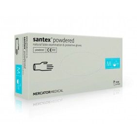 Luvas latex descartaveis santex 100un