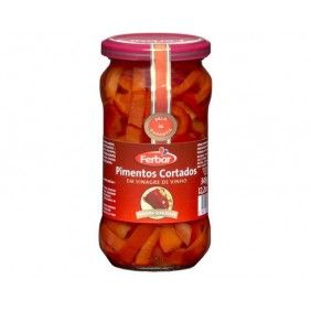 Pimentos cortados em vinagre ferbar frasco 345gr