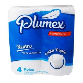 Papel higienico plumex economico 4 rolos