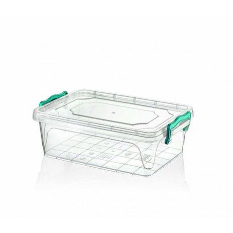 Caixa plastico trasnp rectangular 3.8l c/asas