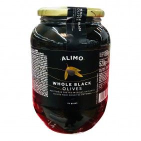 Azeitonas pretas inteiras alimo 520gr
