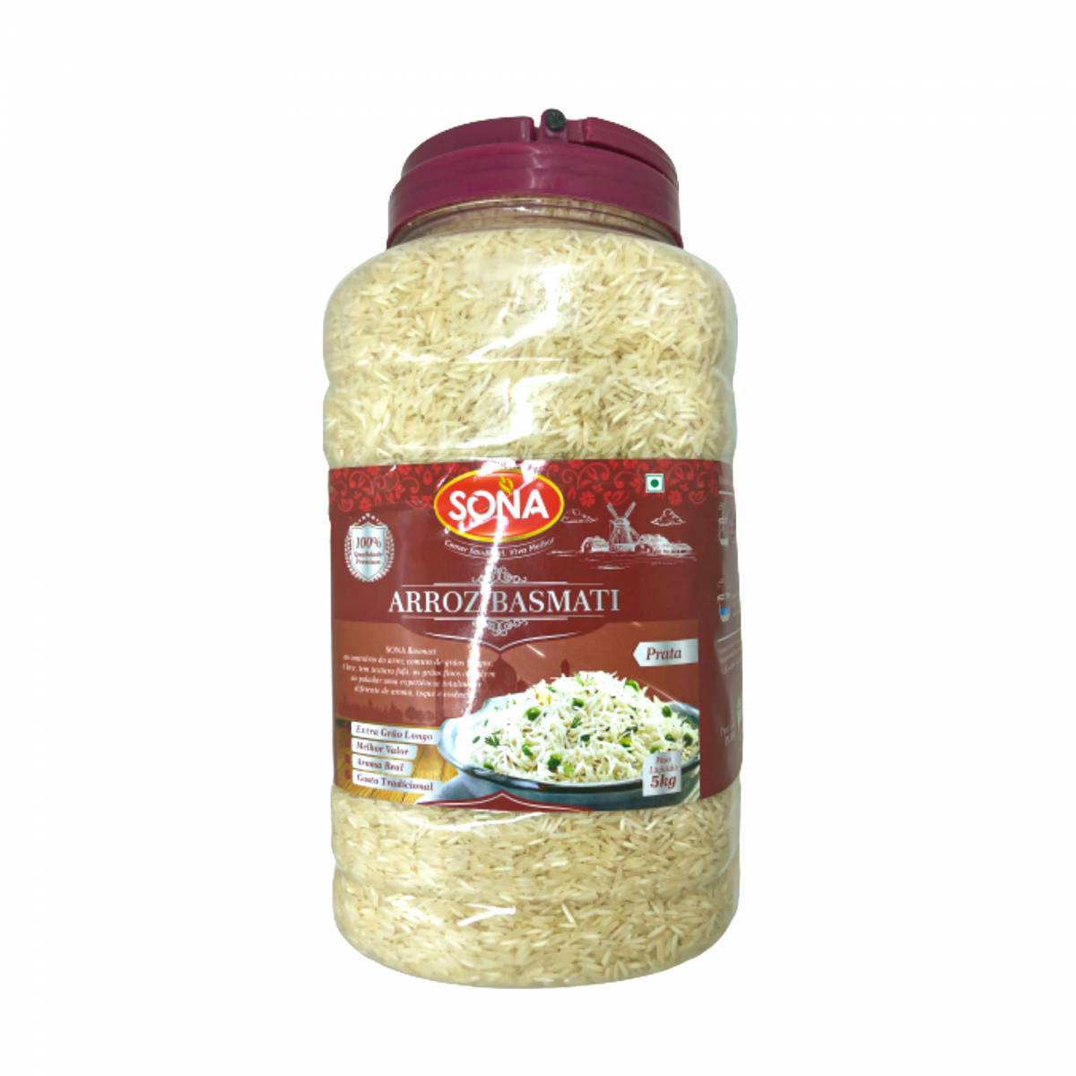 ARROZ BASMATI SONA 5KG JAR SILVER 30022752 Kibabo Online O seu